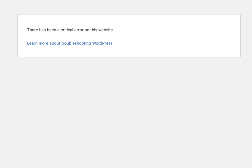 WordPress white screen of death